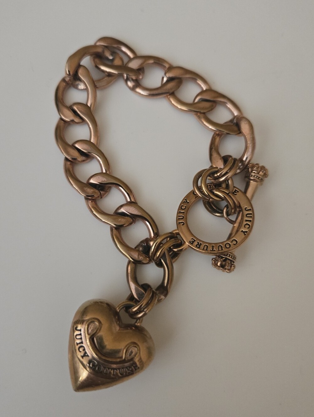 Vintage Juicy Couture Rose Gold Royal Couture Toggle Bracelet
